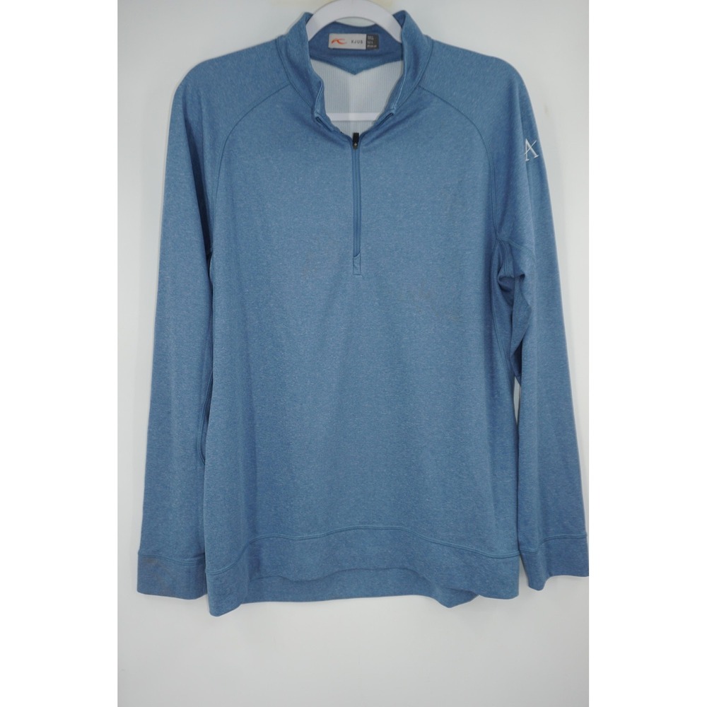 KJUS Men's Large Blue Quarter Zip‎ Pullover Golf Shirt
